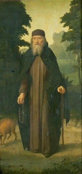 Saint Anthony, by Gerard David, paint, 1505