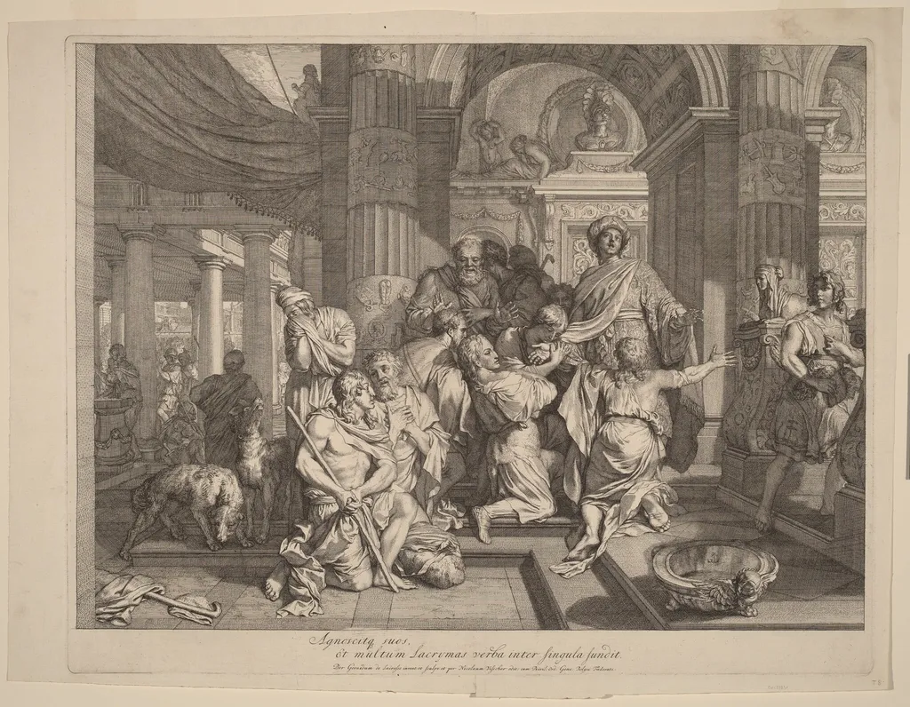 Joseph Reveals Himself to His Brothers, by Gerard de Lairesse, ink, 1676