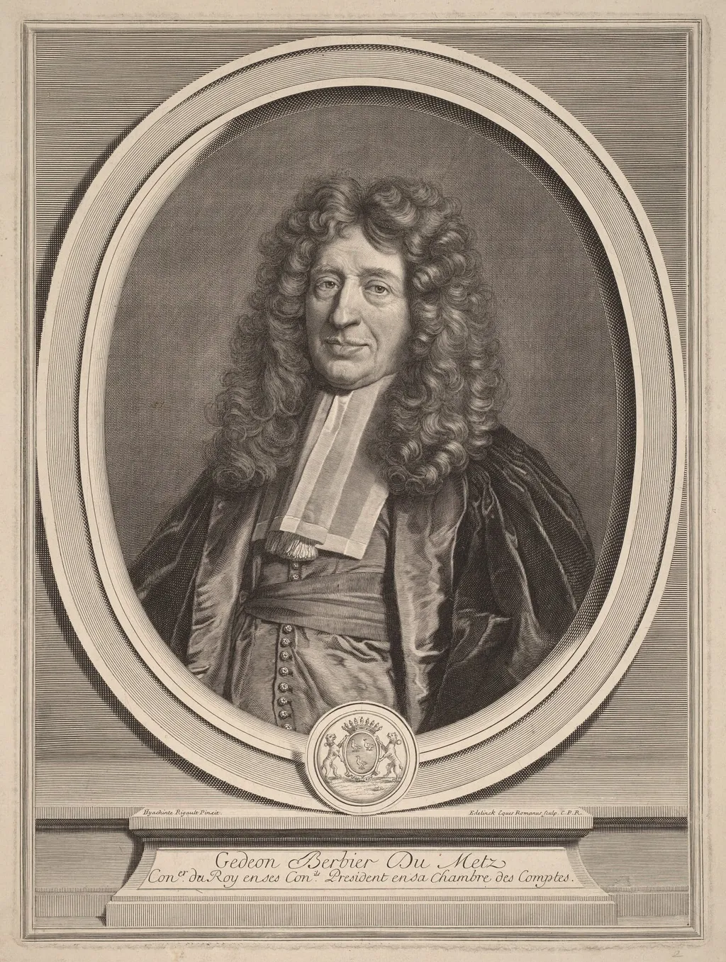 Gedeon Berbier-Du Metz, by Gerard Edelinck, ink, 1674