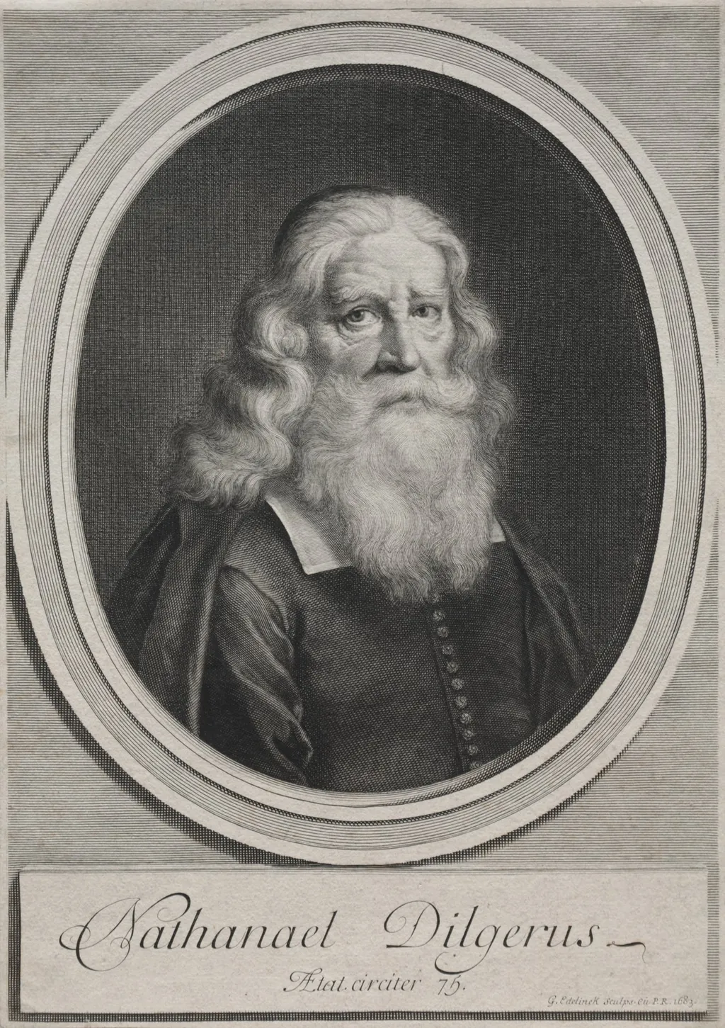 Nathanael Dilgerus, Minister of Danzig, by Gerard Edelinck, 1683