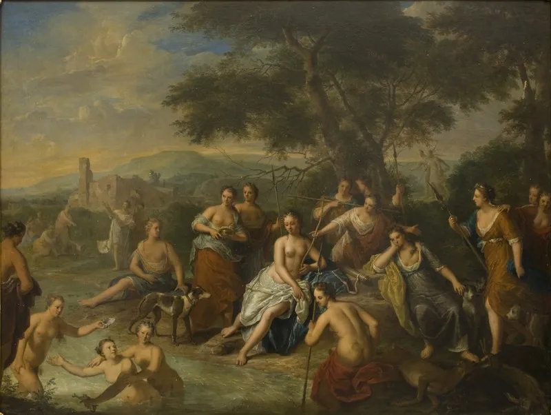 Diana and her Nymphs, by Gerard Hoet, unspecified, 1700