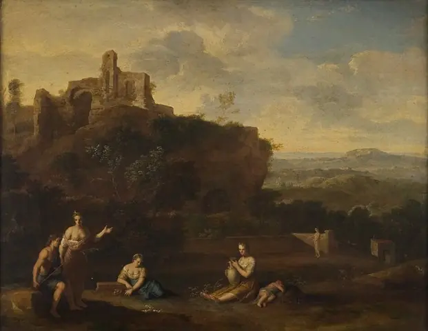 Idyllic Landscape with Fortress, by Gerard Hoet