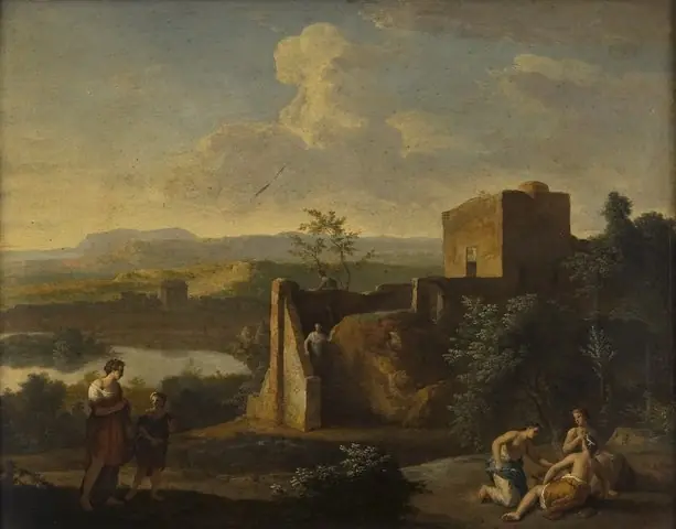 Idyllic Landscape with Watch-tower, by Gerard Hoet