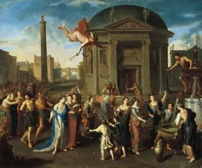 Mercury and Herse, by Gerard Hoet, oil, 1710