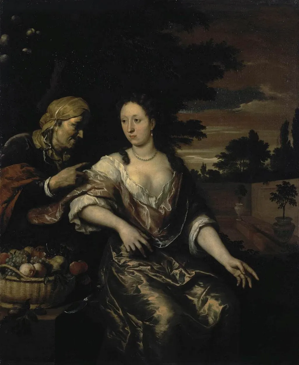 Vertumnus and Pomona, by Gerard Hoet, oil, 1705