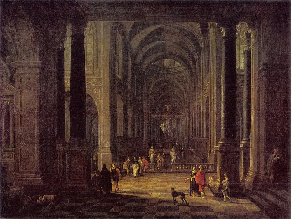 Interior of a Church, by Gerard Houckgeest, oil, 1648