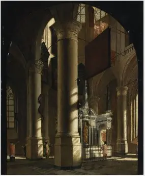 Interior of the Nieuwe Kerk in Delft with the Tomb of William the Silent, by Gerard Houckgeest