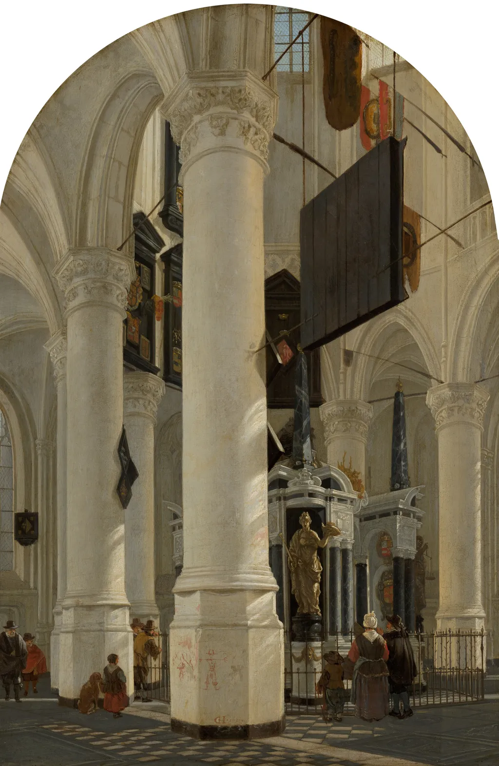 The Tomb of William the Silent in the Nieuwe Kerk in Delft, by Gerard Houckgeest, oil, 1651