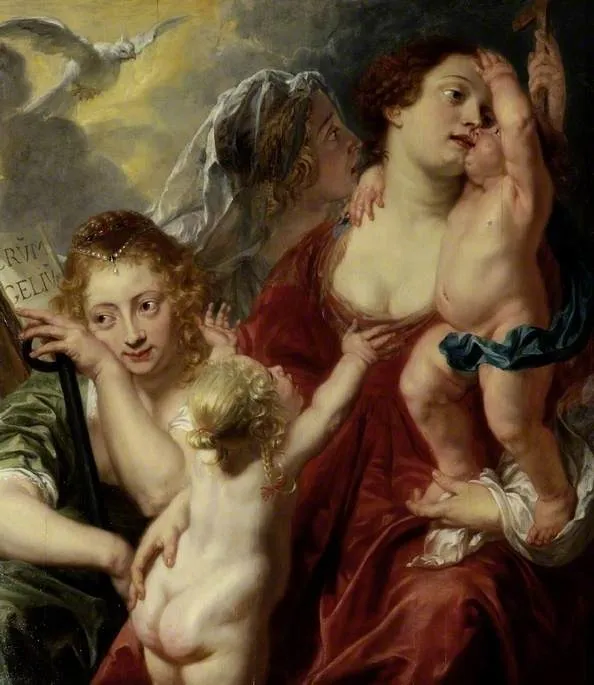 Faith, Hope and Charity, by Gerard Seghers, oil, 1631