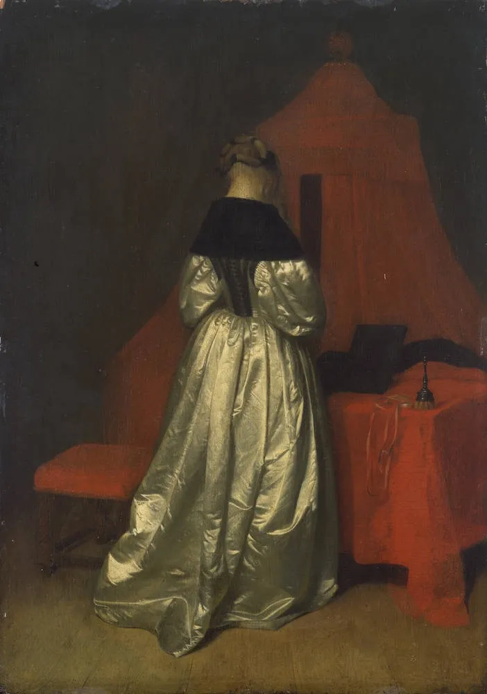 A Lady in her Chamber, by Gerard ter Borch, oil, 1655
