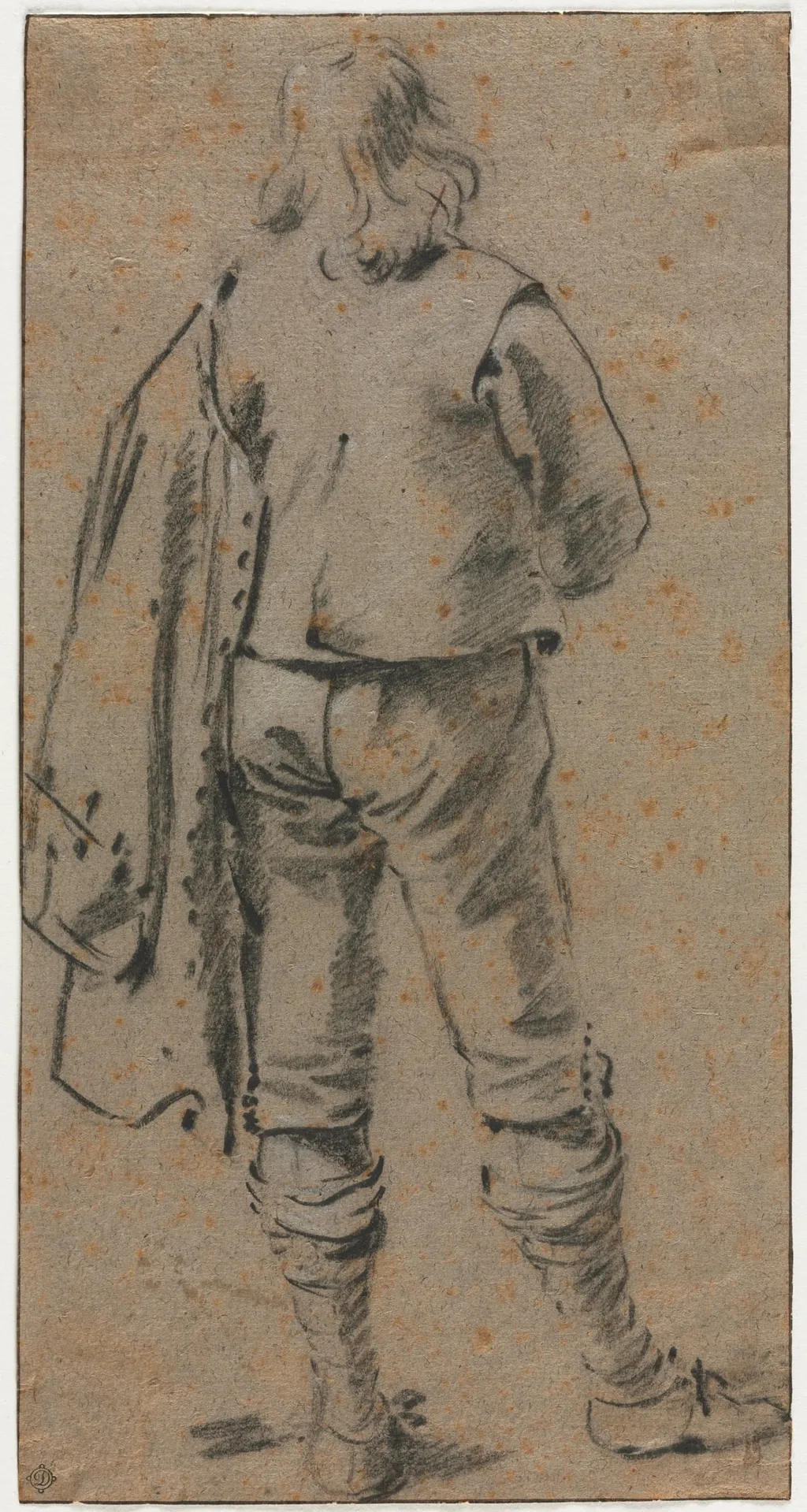 A Man Standing Seen from the Back, by Gerard ter Borch, 1630