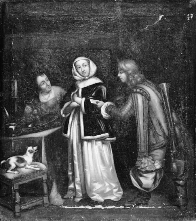 A Trumpeter delivering a Letter to a Lady, by Gerard ter Borch