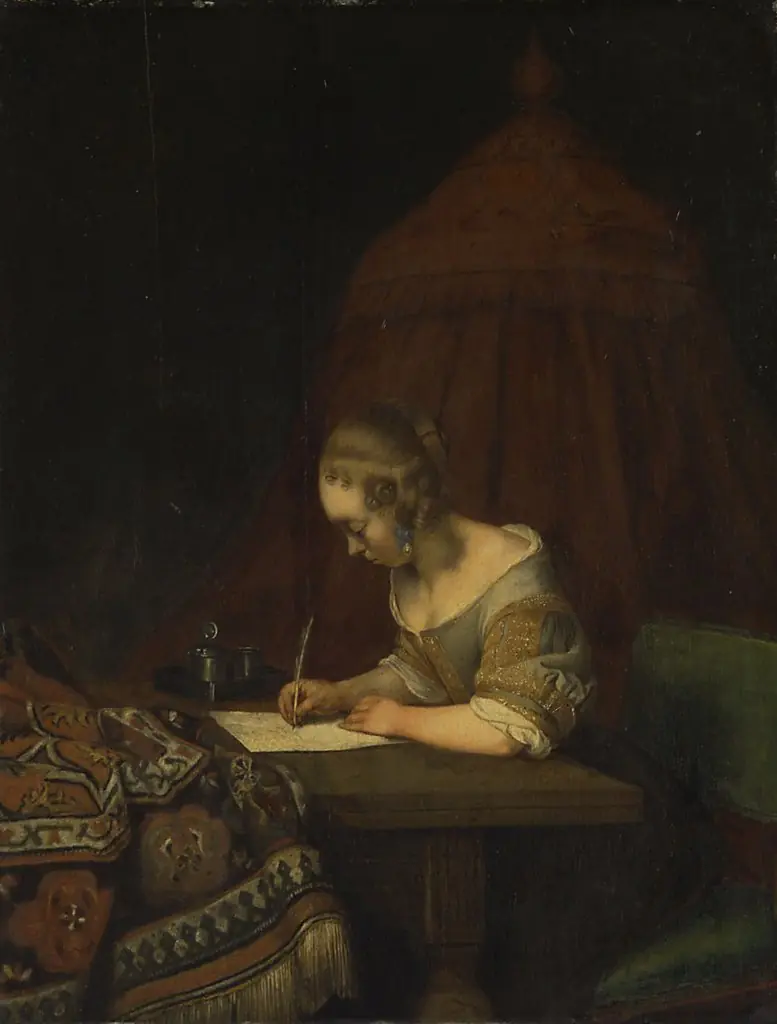 A woman writing a letter