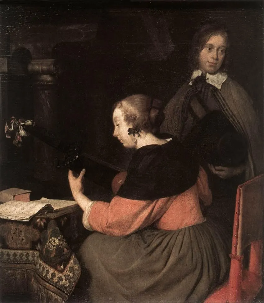 Luteplayer, by Gerard ter Borch, oil, 1657