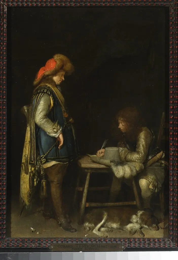 Officer writing a letter