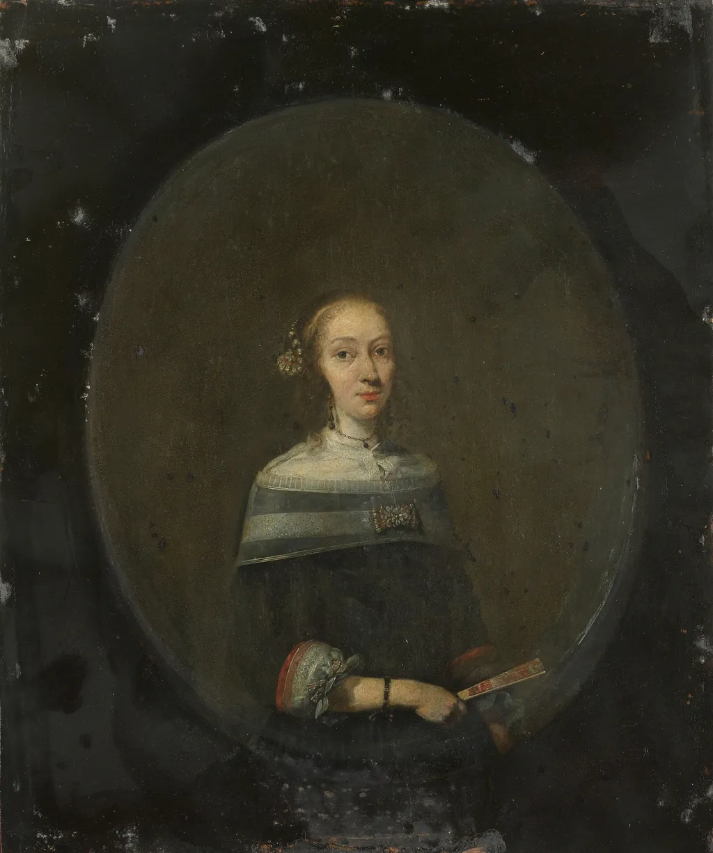 Portrait of a woman, by Gerard ter Borch, oil, 1650