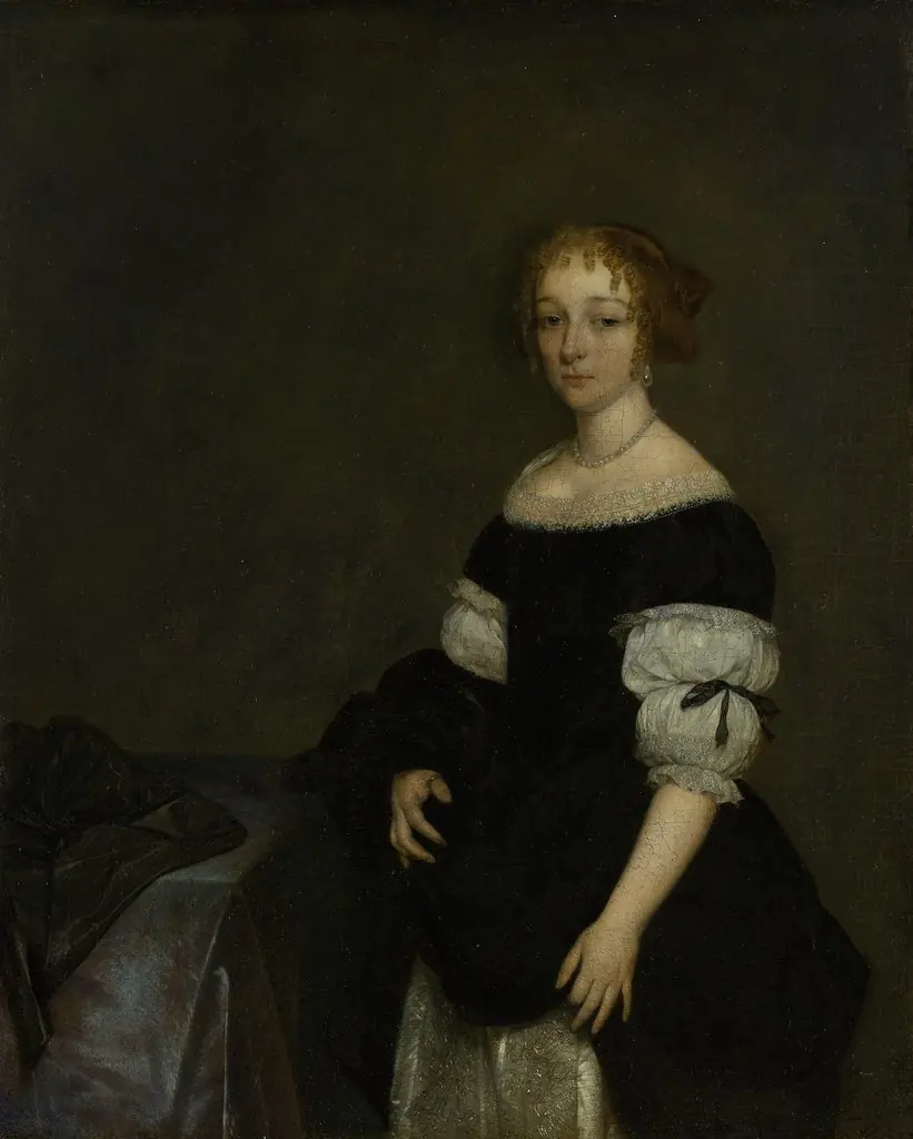 Portrait of Aletta Pancras (1649-1707). Wife of François de Vicq, by Gerard ter Borch
