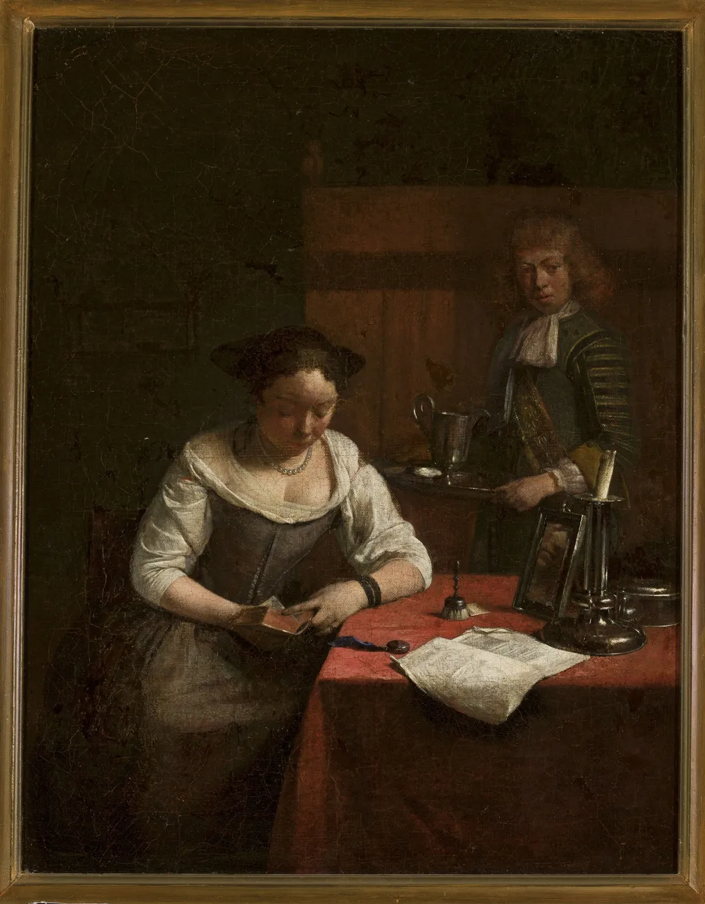 Woman reading a book, by Gerard ter Borch, oil, 1659