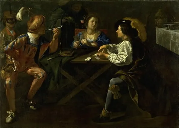 Card Players, by Gerard van der Kuijl, oil, 1622