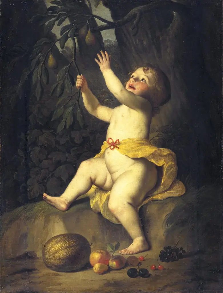 A Child Picking Fruit, by Gerard van Honthorst
