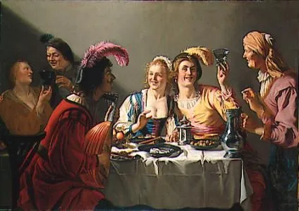 A Wedding Feast, by Gerard van Honthorst, oil, 1628