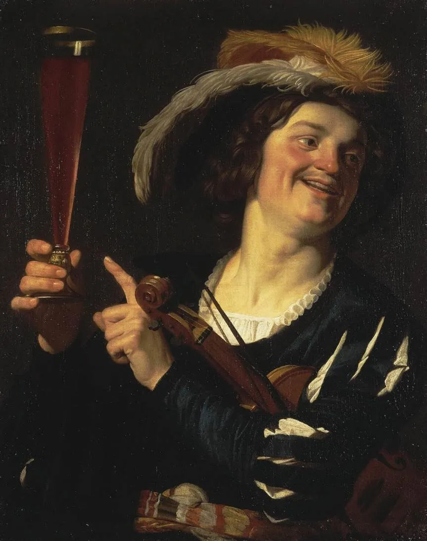 Convival Fellow, by Gerard van Honthorst, oil, 1624