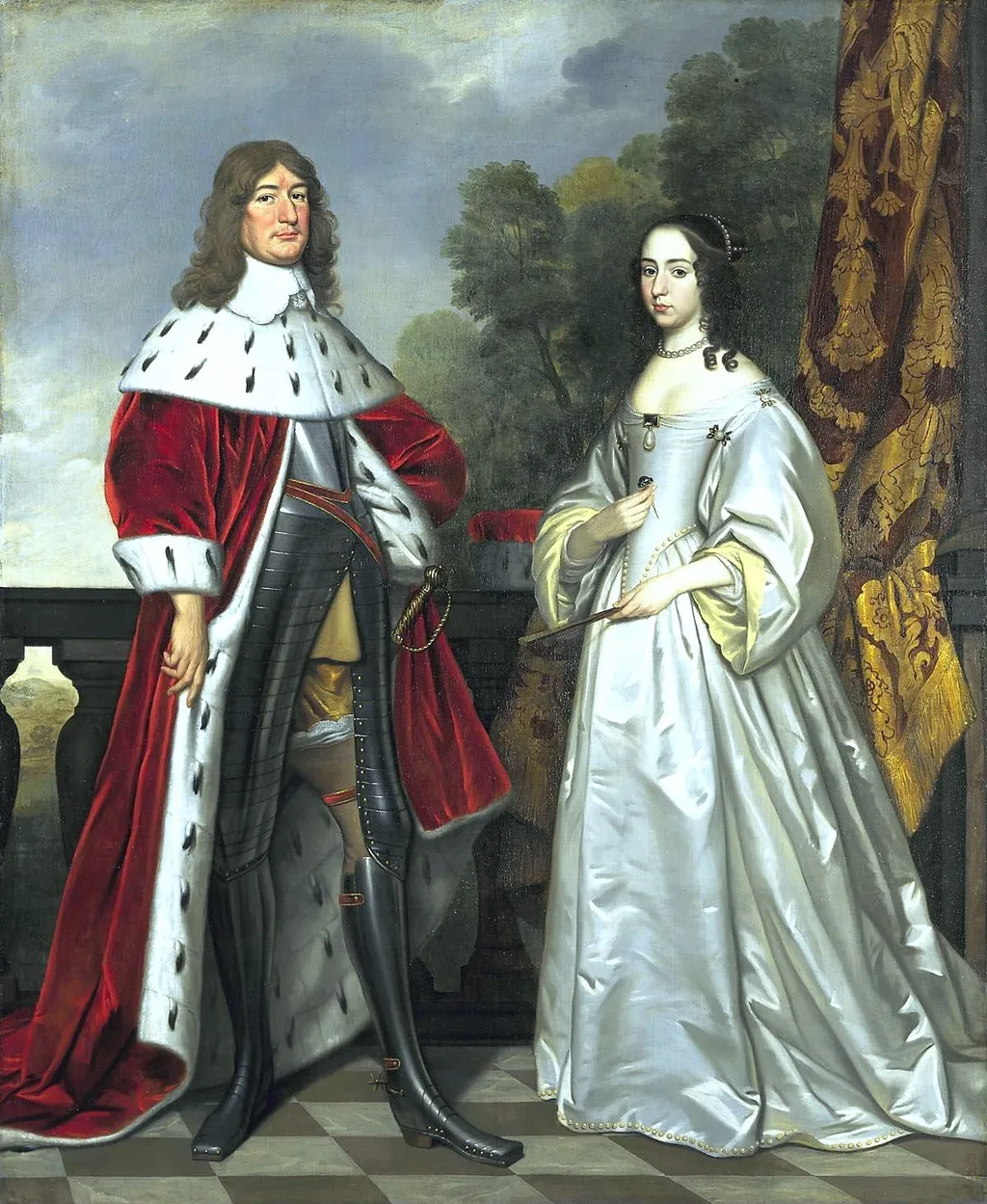 Portrait of Frederick William, Elector of Brandenburg and Luise Henriette of Nassau, by Gerard van Honthorst, oil, 1647