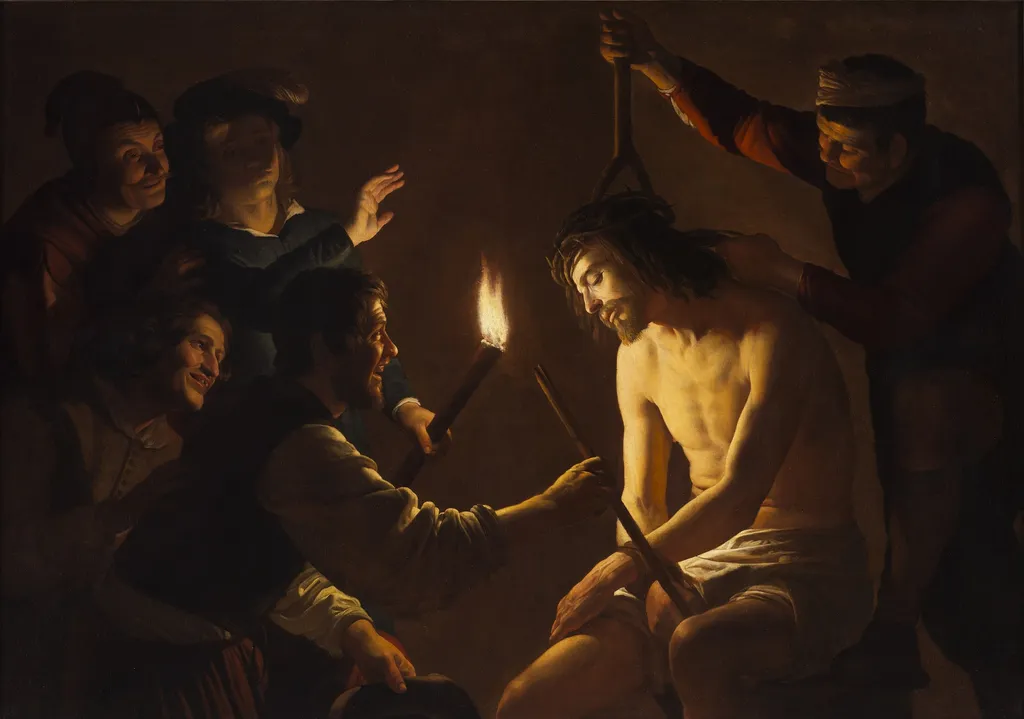 The Mocking of Christ, by Gerard van Honthorst, oil, 1617