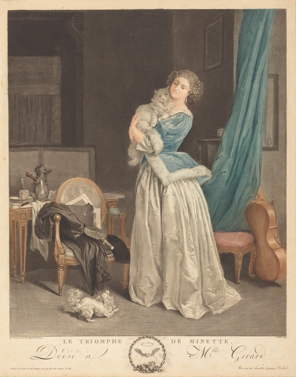 Le Triomphe de Minette (Triumph of Minette), by Gérard Vidal, ink, 1786