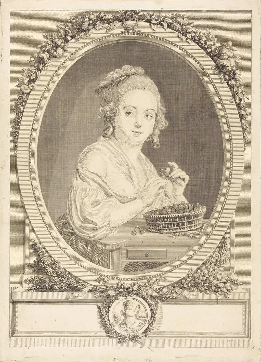Les cerises, by Gérard Vidal, ink, 1772