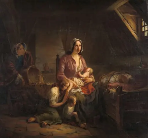 A Rich Lady Visits a Poor Family, by Gerardus Terlaak