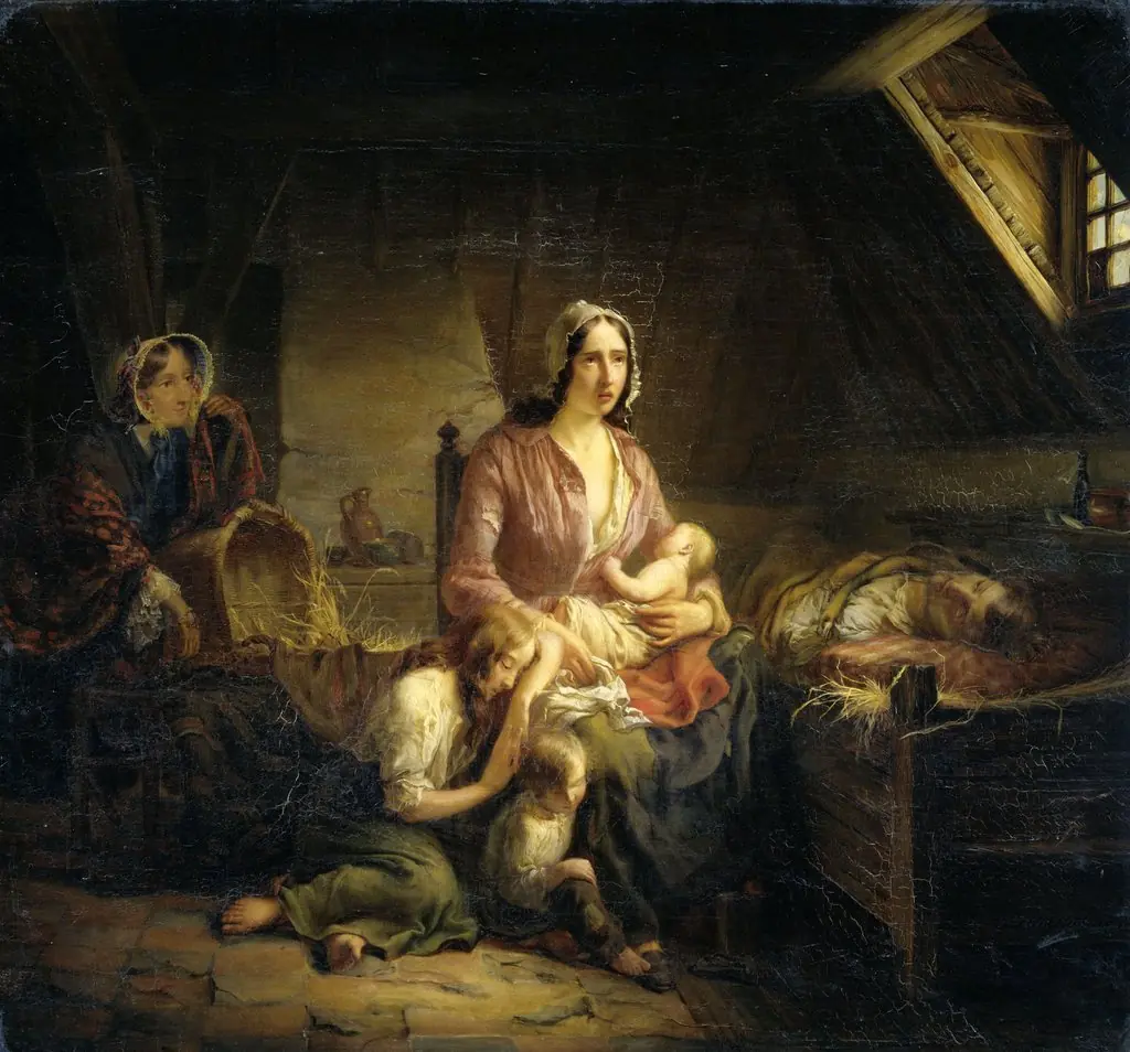 A Rich Lady Visits a Poor Family, by Gerardus Terlaak