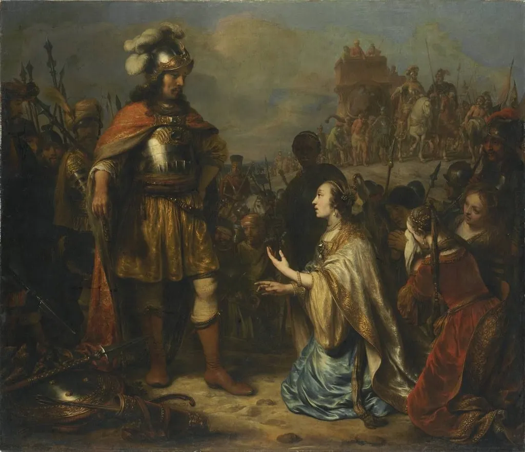 Alexander und die Frauen des Darius, by Gerbrand van den Eeckhout, oil, 1663