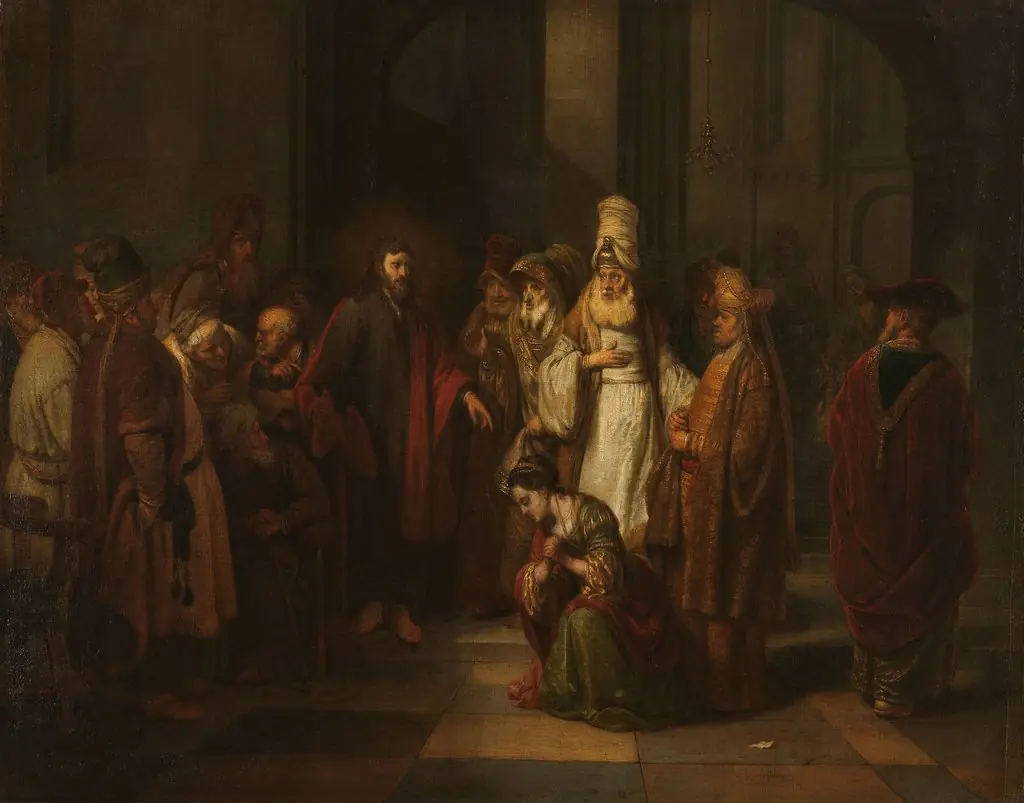 Christus and the woman in adultery, by Gerbrand van den Eeckhout