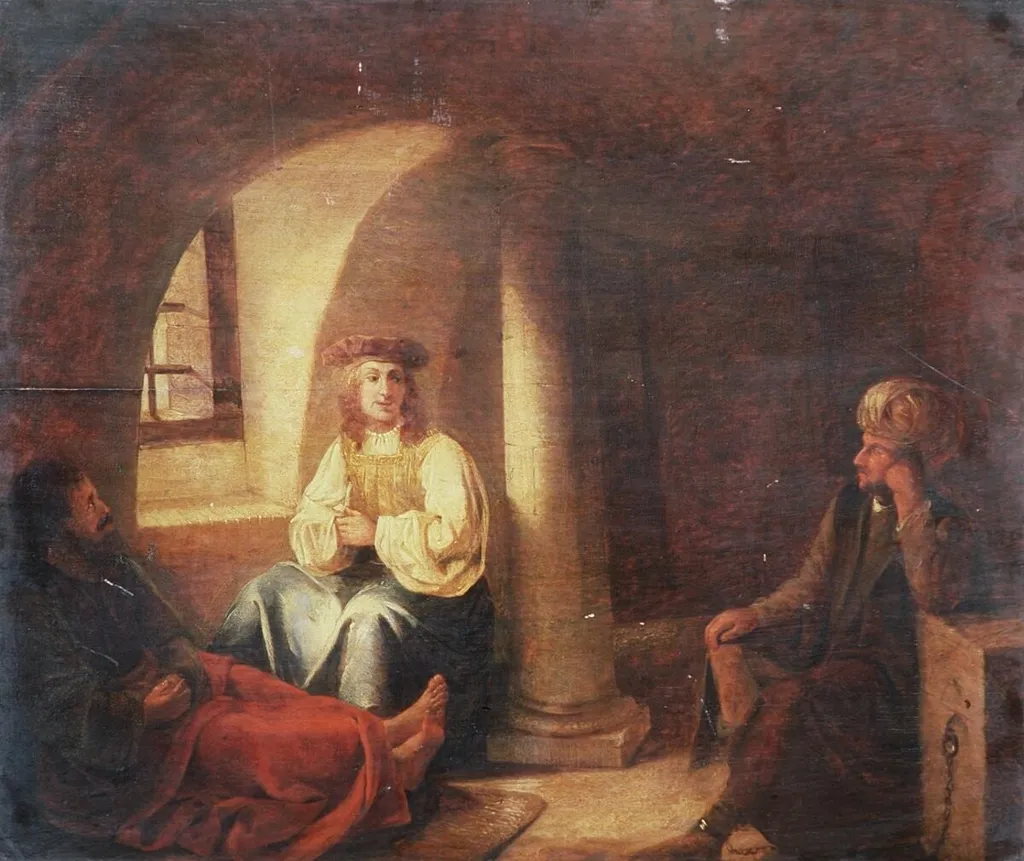 Joseph in prison, by Gerbrand van den Eeckhout, oil