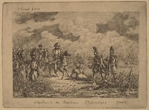 Napoleon I and Captain Elphinstone (Napoleon I et le Capitaine Elphinstone), by Gerhardus Emaus de Micault