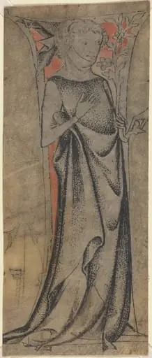 Standing Youth with a Branch, by German 14th Century