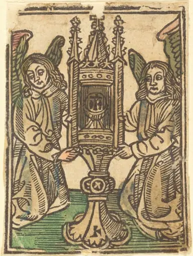 A Monstrance Held by Two Angels, by German 15th Century