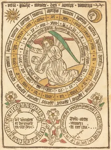 An Easter Calendar Beginning with the Year 1466, by German 15th Century