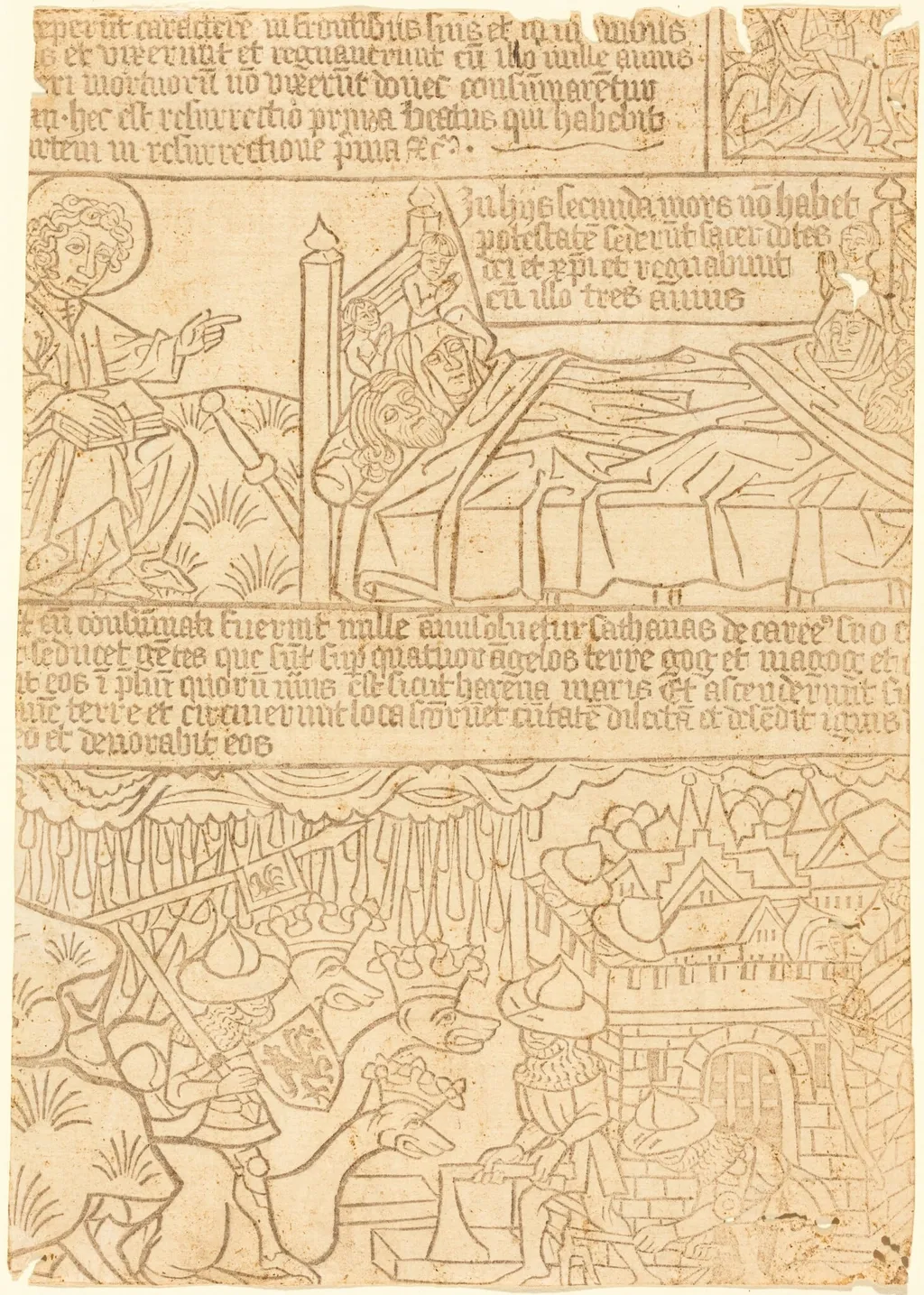 Apocalypse of John, Leaf 42, by German 15th Century, ink, 1465
