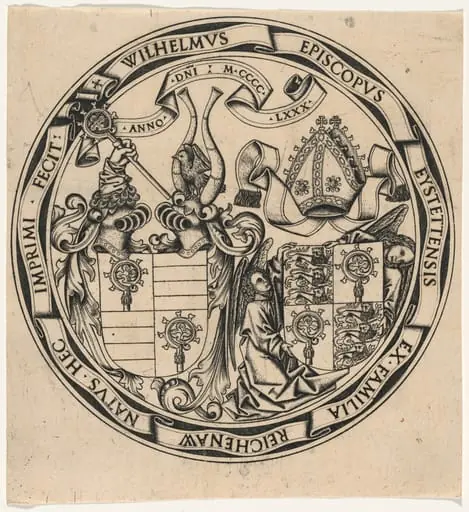 Arms of the Bishopric of Eichstätt and of Its Bishop, Wilhelm of Reichenau, by German 15th Century