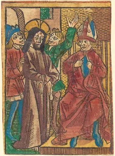 Before Caiaphas, by German 15th Century