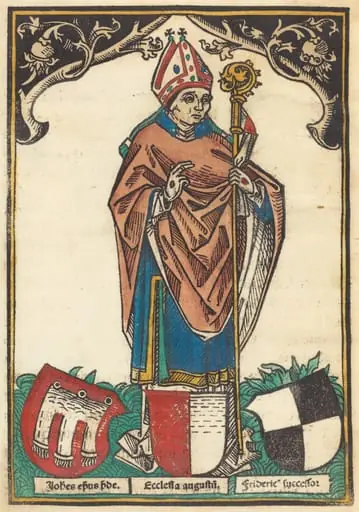 Bishop of Augsburg with Three Coats of Arms, by German 15th Century