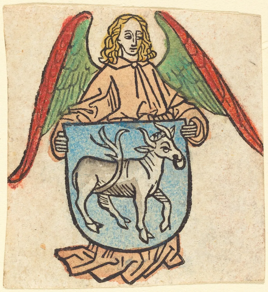 Bookplate of Hilprand Brandenburg of Bibrach, by German 15th Century, ink, 1475