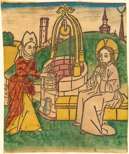 Christ and the Woman of Samaria, by German 15th Century