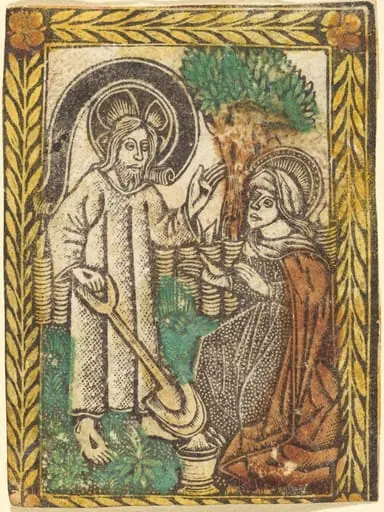 Christ Appearing to the Magdalene as a Gardner, by German 15th Century
