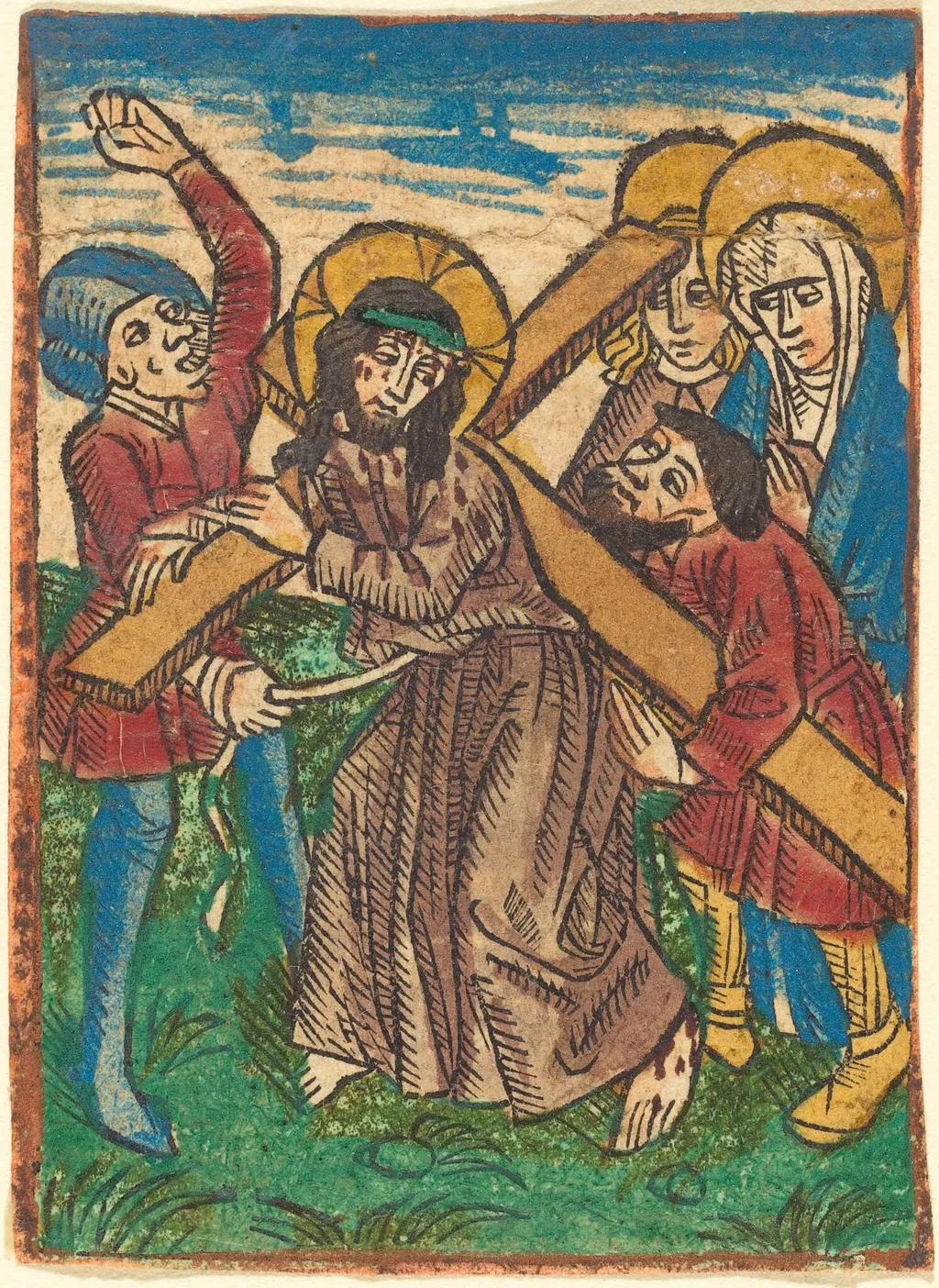 Christ Bearing the Cross, by German 15th Century, ink, 1490