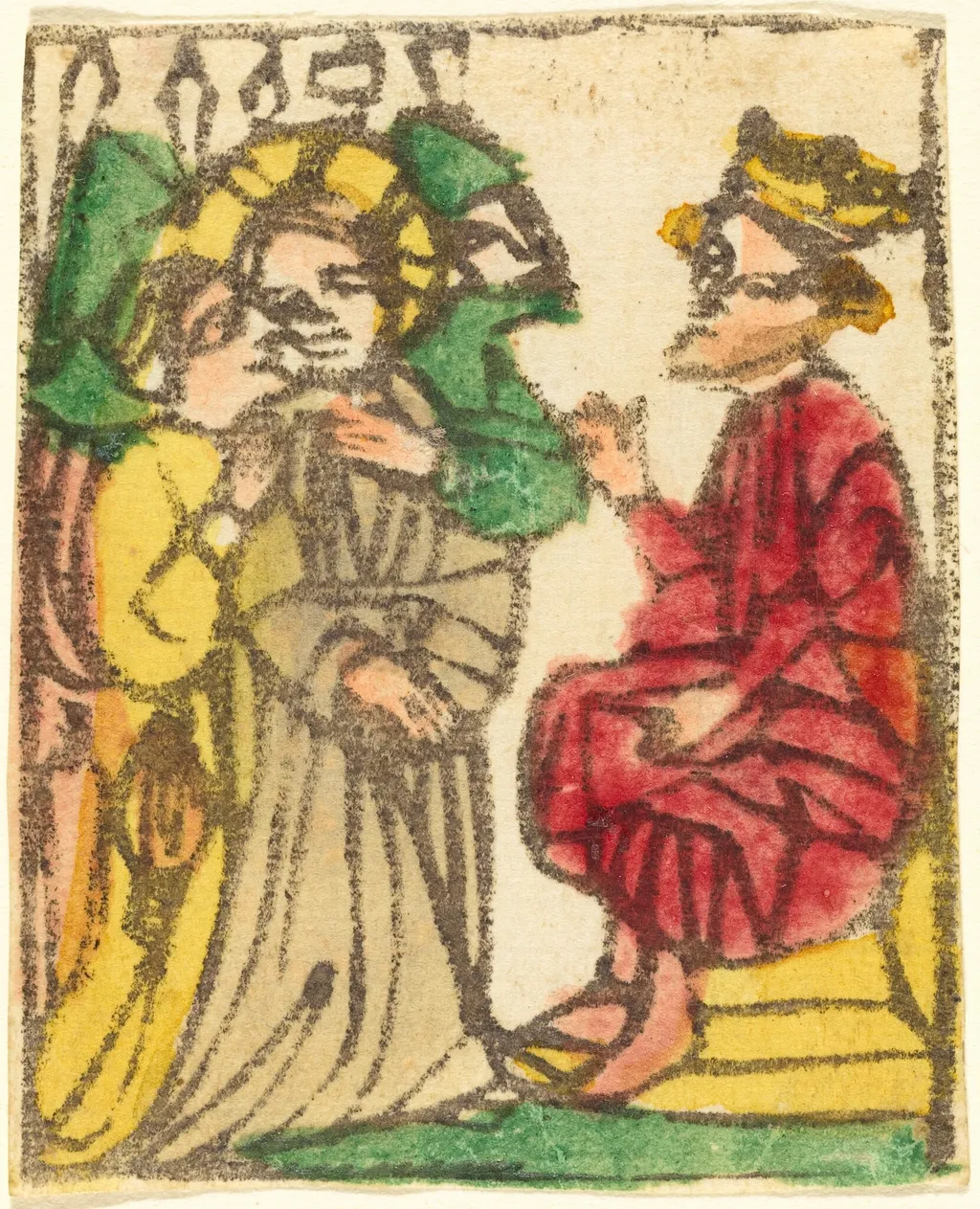 Christ before Herod, by German 15th Century, ink, 1438