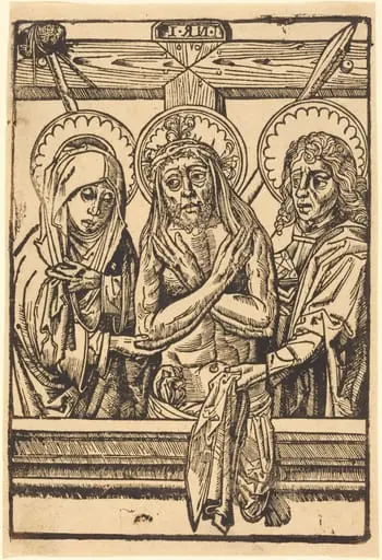 Christ between Maria and John, by German 15th Century