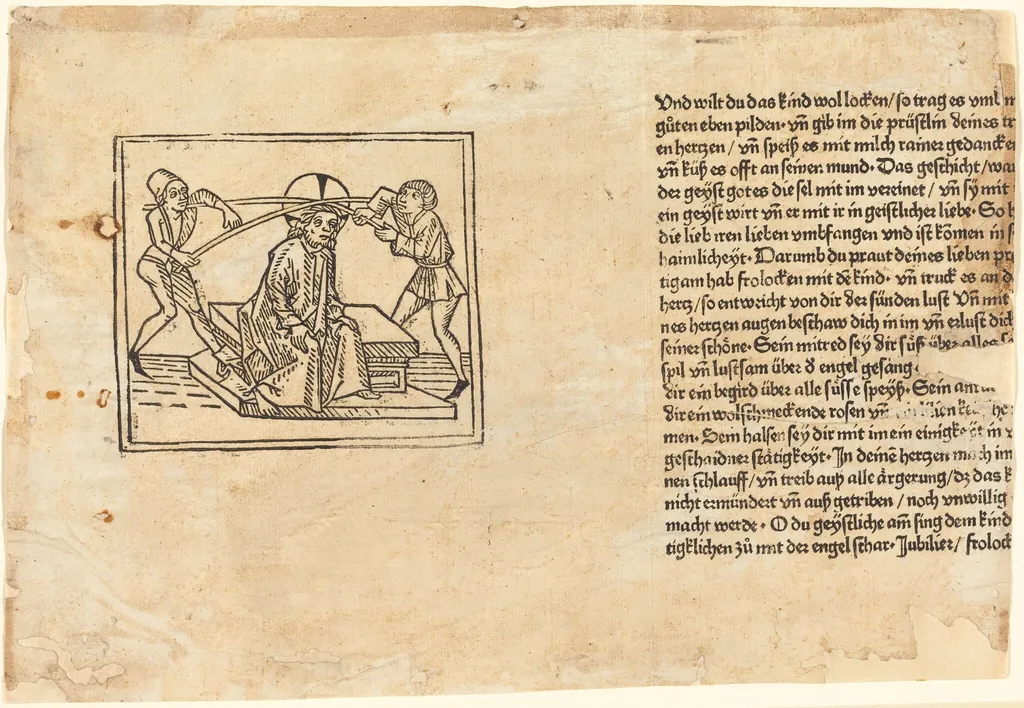 Christ Crowned with Thorns, by German 15th Century, ink, 1477